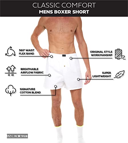 Andrew Scott Men's Cotton Blend Boxer Shorts |Big Man| Sizes S To 6Xl - Multi & Bulk Packs #TOP1