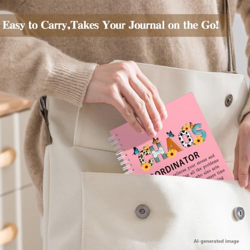 2Pcs Chaos Coordinator Gifts Chaos Coordinator Hardcover Spiral Notebook,Administrative Professional Day Gift Notebook for Work, Thank You Gifts for Boss Coworker Teacher Nurse (2Pcs Chaos Pink) - Image 4