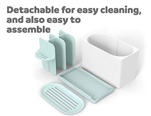 Luvan Toothbrush Holder Bathroom Electric Toothbrush and Toothpaste Organizer, Made of Food-Grade PP and ABS Plastic,BPA-Free,Versatile Storage,Detachable for Easy Cleaning