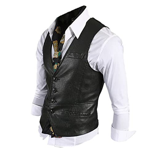 Gilet en cuir synthétique homme look urbain et sorties en ville