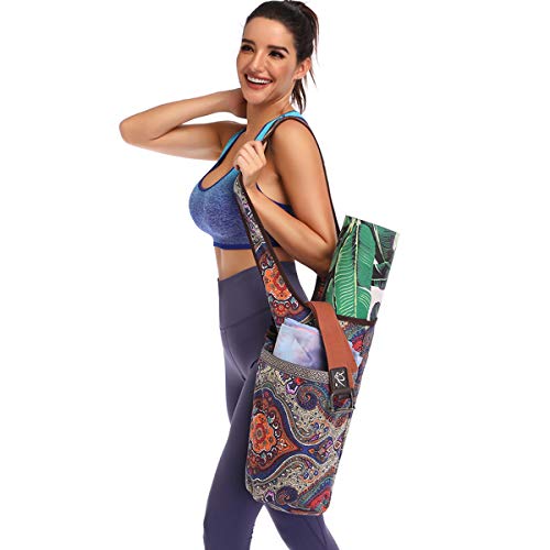image for WAEKIYTL Yoga Mat Bag with Large Size Pocket and Zipper Pocket, Fit Mo