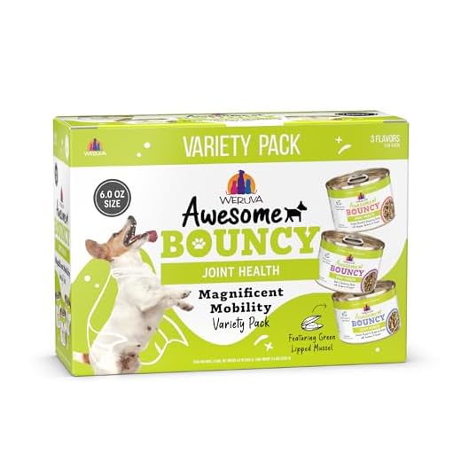 Weruva Awesome Bouncy Wet Dog Food, Magnificent Mobility Variety Pack, 6oz Can (Pack of 9)
