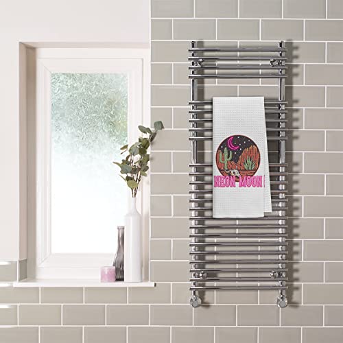 Dibor Western Cowgirl Retro Neon Moon Cactus Buffalo Bull Skull Kitchen Towels Dish Towels Dishcloth,Wild West Absorbent Drying Cloth Hand Towel Tea Towel For Bathroom Kitchen #TOP1