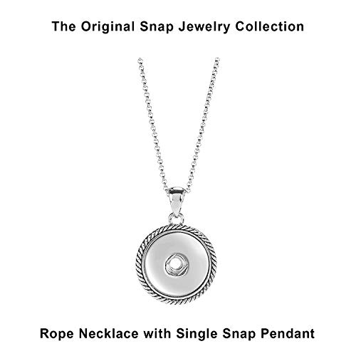 Ginger Snaps Rope Necklace | Interchangeable, Customizable & Adjustable Snap Jewelry Collection | Button Charms For Necklaces, Bracelets & Rings | Standard Size | Sn90-10 #TOP3
