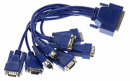 LF662KB PCIe 8 Port RS232 I/O Serial Card Adapter w/Octaplex Cable 12\" HD78M-DB9M-8