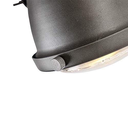 Qazqa Plafón industrial acero madera orientable 2-luces - EMADO/Acero Alargada Adecuado para LED Max. 2 x 25 Watt