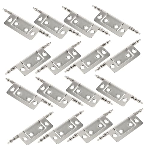 LIFKOME 16 Piezas Bisagras Plegables de Metal para Muebles Bisagras de Superficie con Estructura Resistente para Armarios de Cocina y Baño Fácil Instalación y Ajuste Silencioso