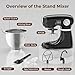 Electactic Stand Mixer With 12 Speed,5.3 Quart Electric Mixer With Tilt Head, Kitchen Mixer for Daily Use with Egg Whisk,Dough Hook,Flat Beater,BLACK