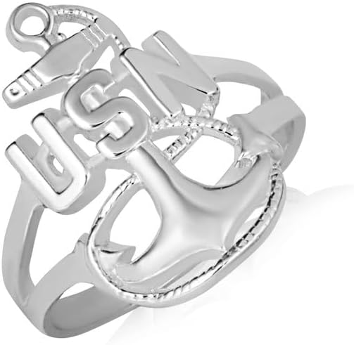 United States Navy Officially Licensed Chief Petty Officer Anchor Fine Ring Real Solid .925 Steling Silver