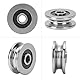 V1804 V-Nutlager, 10Pcs 4 * 18 * 8 mm Tiefe U-Nut Nutkugellager Doppelt Geschirmte Miniaturkugellager Schienenlagerführung Riemenscheibe, Lager Stahlkettenrad Für 3D-Drucker, Motor, Skateboards