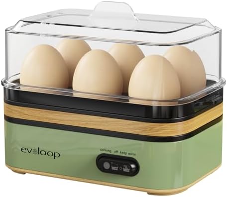 Evoloop Rapid Egg Cooker Electric 6 Eggs Capacity, Soft, Medium, ...