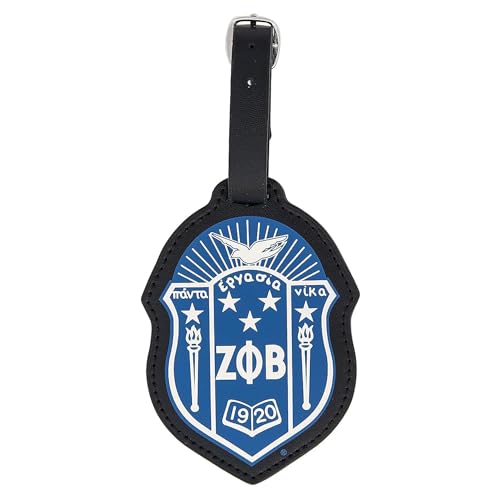Zeta Phi Beta Fraternity Bolsa de couro sintético com etiqueta de bagagem (etiqueta de couro creste)