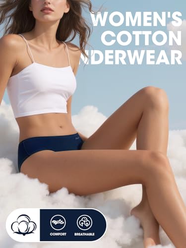 Image of Cotton Underwear for Women Stretch Low Rise Bikini Panties 6 Pack