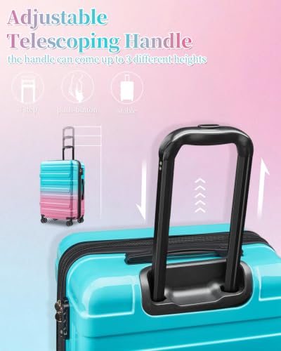 Image of Luggage Set With Spinner Wheels, Carry On Suitcase with TSA Lock, Expandable Checked Suitcase for Women