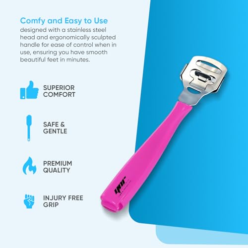 Image of YNR Callus Remover for Feet - Foot File Corn & Callus Remover, Pedicure Tool Includes 10 Replacement Heads, Heel Scrubber & Scraper, Corn Remover for Feet | (Pink)