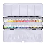 XZXCVN Aquarellfarben Set, Professioneller Deckfarbkasten mit 12 Farben, Tragbar und Robust - Hohe...