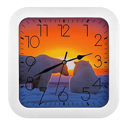 Pendule murale polaire moderne 26x26cm silencieuse pour bureau - 2
