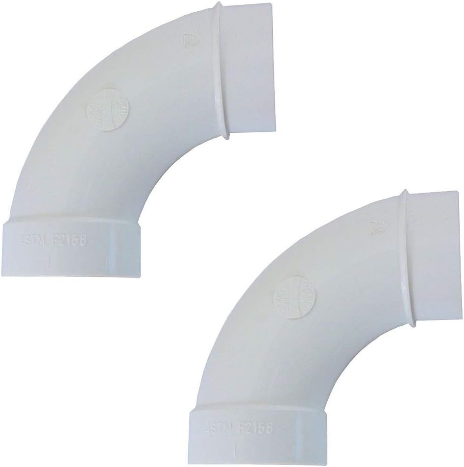 Central Vacuum 90 Degree Sweep Spigot Fitting (for 2 inch Vacuum Pipe) (2 Pack) : Home & Kitchen
