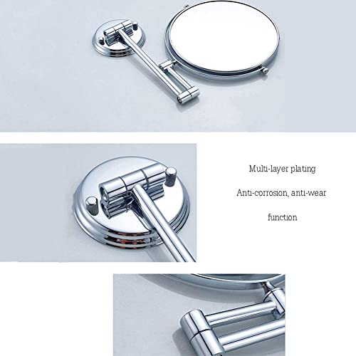 Miroir vanité rond double face extensible pour coiffeuse et douche - 5