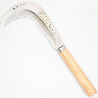 KEYI Carbon Steel Hook Brush Sickle - Heavy Duty Garden Weeding Tool, Curved Machete for Yard Courtyard Clearing, Shrub Trimming & Lawn Edging（13.7-in ）