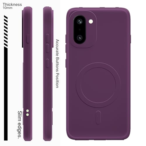 Image of Outlouders Back Cover for OnePlus 15R 5G Soft Matte Silicone Cover with Slim Fit | Mag-Safe Logo (Not Mag-Safe Compatible) | Shockproof | Camera Protection Bumper Case (Purple)