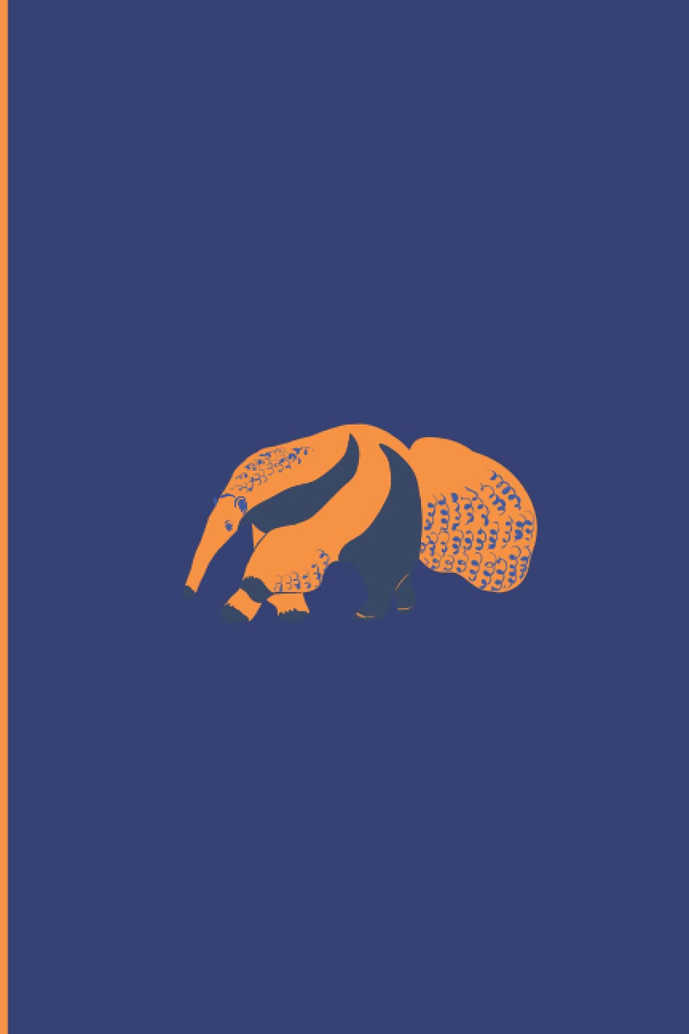 Notebook: Navy and orange anteater notebook with 120 lined pages.