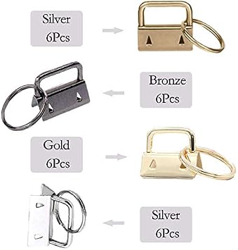 Key Fob Hardware Keychain Hardware Set Includes 1 4 Color Keychain Hardware with Key Rings 24 pcs and Key Fob Glass Running Pliers
