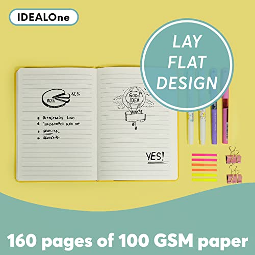 IDEALOne Black 10 pack, Hardcover Leather Journal Notebook Lined–A5(5.7 x 8),College ruled Journaling Notebooks,160 pages,100GSM Paper,Journal for Women,Men, Teens by IDEALOne - Image 4