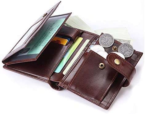 Wallets, Minimalist Wallet Leather Women's Wallet Retro Large Capacity Buckle Opening Purse Clutch Short Thin Coin Pocket Business Fashion Card Holder Card Holder4