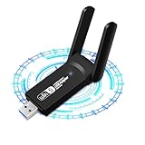 1300Mbit/s WLAN Stick für PC, WiFi Dongle Dual Band 2,4G/5GHz, eingebauter Treiber, Netzwerk Adapter, USB 3.0, MU-MIMO, Internet Empfänger NUR für Windows 10/11