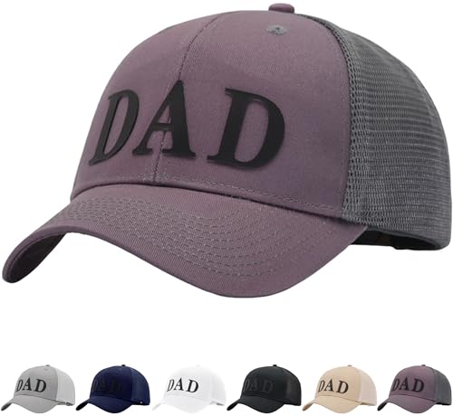 Image of Father's Day 3D DAD PVC Patch Hats, Dad Birthday or Festival Trucker Hat, Fits OSFM&XXL Head, Gifts for Husband Daddy Grandpa