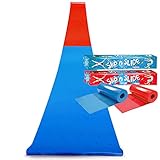 🔝 📏 DOBLE MAXI MIX VENTRIGLISSE XXXXL : Juego de 2 Slip'N Slide Ventriglisses Rojo y Azul para juntar y deslizar más de 20 metros! ¡También se pueden utilizar en el Modo Carrera para hacer una carrera! Son adecuados tanto para niños como para adultos.