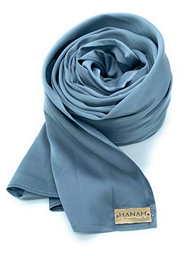 Hanah Hijabs Women Premium Matte Satin Silk Shawl Hijab Scarf Turban Headwrap (Mirage Gray) Hanah Hijabs Women Premium Matte Satin Silk Shawl Hijab Scarf Turban Headwrap (Mirage Gray)