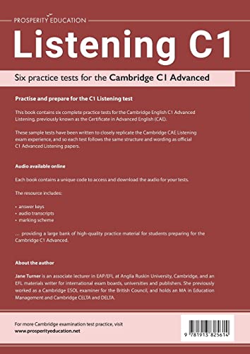 Listening C1: Six practice tests for the Cambridge C1 Advanced: Answers and audio included