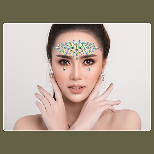 2Pcs Crystal Tattoos Festival Face Jewels Rhinestones Gems Stickers Body Temporary Tattoos Bindi Eyes Stones Mermaid For Rave Party Face Rocks #TOP5