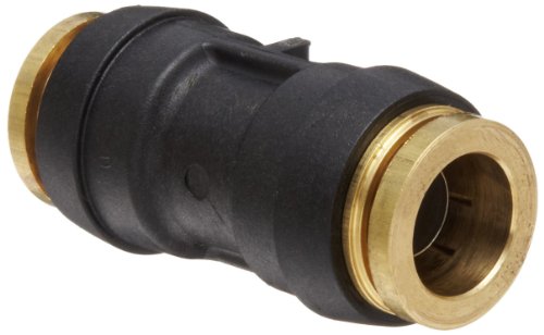 Legris 3106 56 00DOT Nylon & Nickel-Plated Brass Push-To-Connect Fitting, Complies with DOT, Inline Union, 1/4