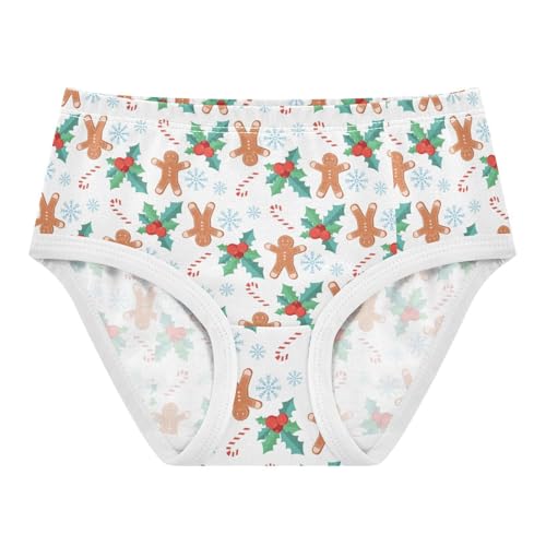 Christmas Gingerbread Cookies Girls' Underwear Cotton Winter Snowflakes Girls Briefs Soft Toddlers Underwear 5T
