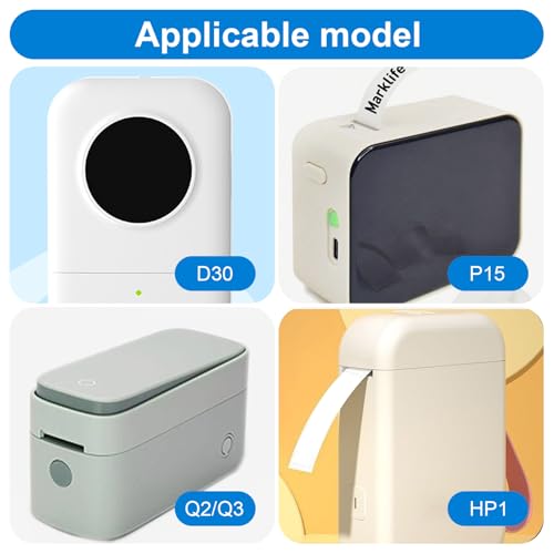 Nogeqi 2 Rollen Etiketten für Phomemo D30 D32 D35 Q30 Q30S Q31, 12 x 40 mm, Thermo Etiketten Selbstklebend Adaptiertes Etikettendruckpapier für Haus Büro Schule, 160 Bänder/Rollen