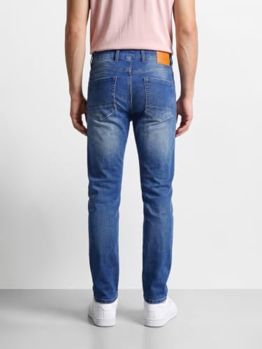 Image of The Indian Garage Co Men Slim Fit Solid Mid-Rise Stretchable Jeans