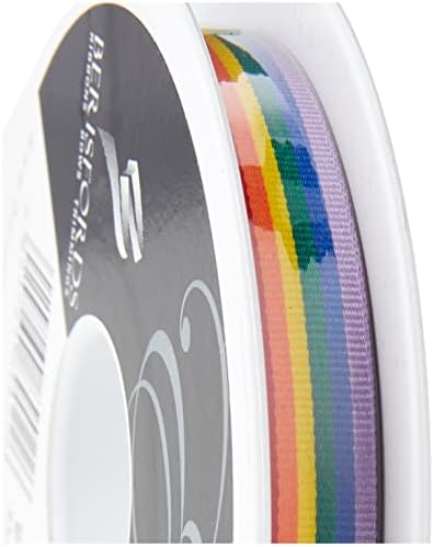 Berisfords Ribbon, Polyester, Rainbow, 10MM