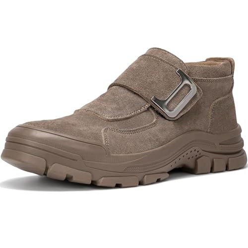 Image of Hogent Welding Work Boots for Men Slip on Steel Toe Shoes for Men Soft Comfortable Safety Boots Mens Work Boots Indestructible Puncture Proof Construction Boots for Men Safety Toe Footwear for Welder