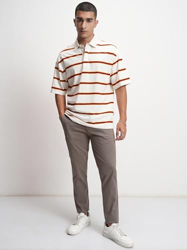 Image of Highlander Men's Slim Fit Formal Trousers | Ankle Length |Smart Trousers for Men | Chino Trousers for Men|Elegant Design | Comfortable Fabric for Daily Work & Formal Occasions