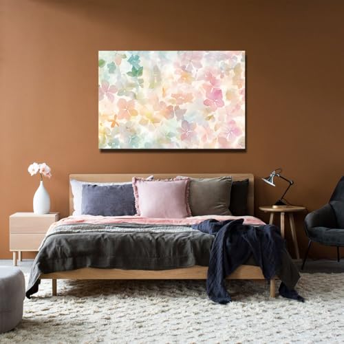 Tableau aquarelle de fleurs pour chambre de fille romantique