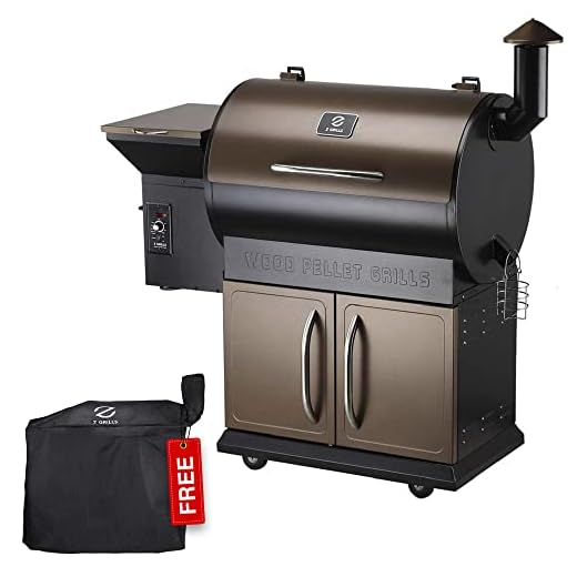 Z Grills ZPG-700D 2020 Upgrade Wood Pellet Grill & Smoker, 8 in 1 BBQ Grill Auto Temperature Control, inch Cooking Area, 700 sq in Bronze