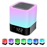 INMOZATA Bedside Lamp Bluetooth Speaker Alarm...