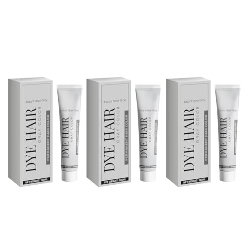 Tinte For Cabello Gris: Color Natural De Larga Duración, Fácil Aplicar Y Enjuagar, Fórmula Nutritiva Un Brillante Suave, Resultados Calidad Profesional(3PCS)