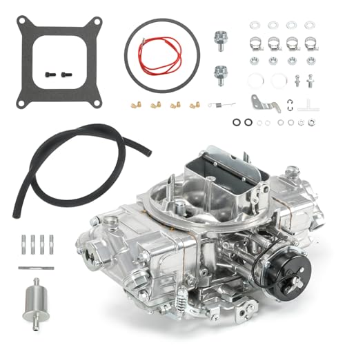 Carburetor 650 CFM 4150 Model 4 Barrel Double-Pumper Compatible with Holley Quick Fuel Brawler Diecast Carburetors Mechanical Secondary Electric Choke Square Bore Flange Replace#BR-67255 (650 CFM)