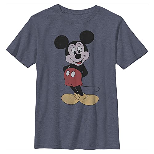 Mickey Boy's Crew t-shirt Disney bleu marine pour garçon en XS