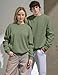 JMIERR Mens Shirts Cotton Midweight Pullover Sweatshirts Fleece Casual Fashion Long Sleeves Clothing Mens Winter Apparel, US40(M), Mist Green