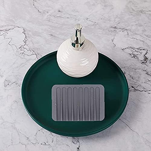 Quanzhou Chenchenchen E-Commerce Co.,Ltd 4pcs Silicone Soap Dish, Soap Holder Soap Pad,Self Draining Pads for Soap Dish,Soap Saver Dish for Kitchen Bathroom Travel - Grey